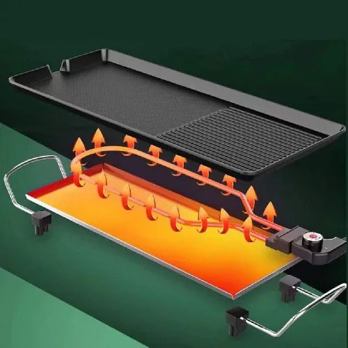 Miniatura 7 de Parrilla eléctrica, barbacoa familiar para interiores, sartén antiadherente con revestimiento sin humo, control de 5 niveles con ajuste