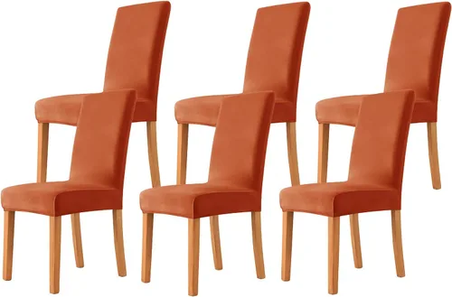 Miniatura 63 de Velvet Chair Covers Beige Gray, Stretch Dining Room Chair Covers 2 Pack, Super Fit Dining Chairs Slipcovers Spandex Washable Kitchen Parson Chair