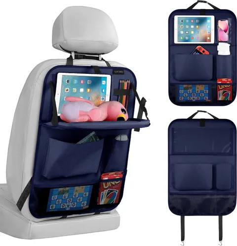 Miniatura 14 de LUCMO Organizador de asiento trasero de coche con soporte para tableta - 2 piezas, organizador de almacenamiento de coche con 6 bolsillos