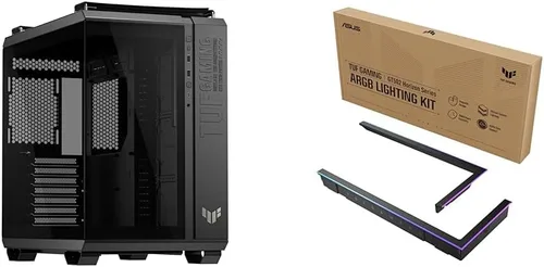 Paquete de estuche para juegos ASUS TUF Gaming GT502 Horizon ATX Mid-Tower + kit de iluminación ASUS TUF Gaming ARGB para GT502 Horizon Series
