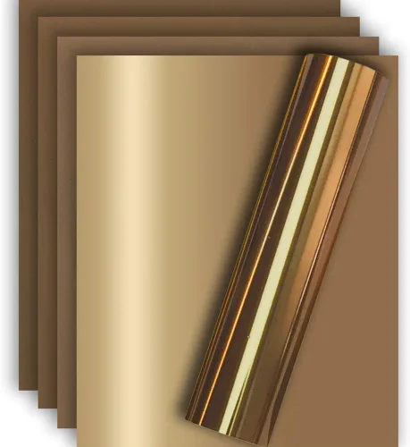 Miniatura 17 de Vinilo de Transferencia de Calor HTV de Lámina Dorada para Camisetas y Ropa 12" X 10" (Paquete de 5), Fácil de Desmalezar y Planchar, Tamaño Dorado