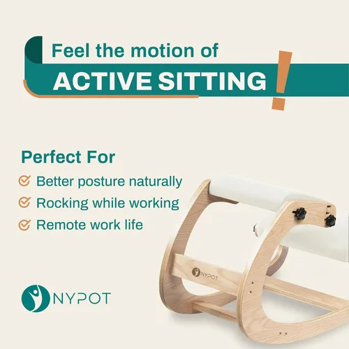 Miniatura 3 de NYPOT Silla ergonómica de rodillas con asientos ajustables - Silla de rodillas para corrección de postura y taburete oscilante para escritorio