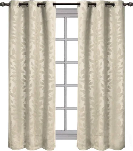 Miniatura 14 de Royal Hotel - Panel de cortina de blackout para ventana Paisley Jacquard, para colgar en arandelas, par de paneles/ juego de 2 paneles.