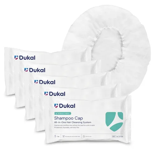 Dukal SC3756-5 Redi-Wash - Tapa de champú sin enjuague, paquete de 5
