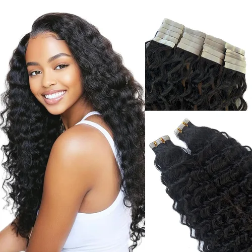 Miniatura 19 de Extensiones de cabello cosidas de cabello humano real, balayage de negro brillante a rubio dorado, paquete de extensiones de cabello humano