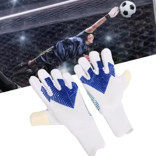Miniatura 7 de Un par de guantes de portero de fútbol, guantes de portero de fútbol con fuerte agarre en la palma, protección para los dedos, látex antideslizante