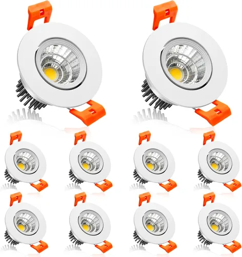 Miniatura 31 de Lámpara LED Downlight de 2 pulgadas, kit de luz de techo regulable de 3 W, luz blanca ultra cálida de 2700 K, luces LED blancas CRI80