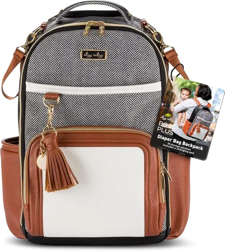 Miniatura 23 de Itzy Ritzy Mochila para pañales – Mochila para pañales Boss Plus de gran capacidad con 19 bolsillos, cambiador, clips para cochecito y correas Aspen