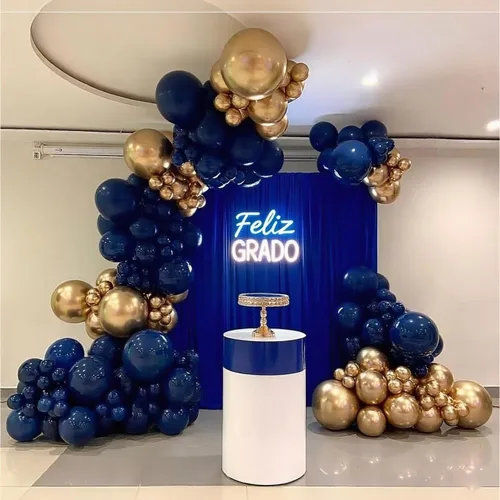 Miniatura 6 de Navy Blue Balloons Arch Kit with Star 157pcs, Different Size Navy Blue Metallic Gold Latex Balloon Garland Kit for 2026 Graduation Birthday