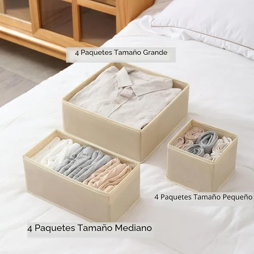 Miniatura 4 de Paquete de 12 organizadores de cajones, separadores de cajones contenedores de almacenamiento, organizadores de cajones plegables para ropa