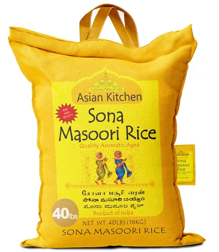 Miniatura 11 de Asian Kitchen Brown Sona Masoori - Arroz envejecido de 40 libras, 40 libras (40.0 lbs) de arroz de grano corto ~ Todo natural Apto para gluten