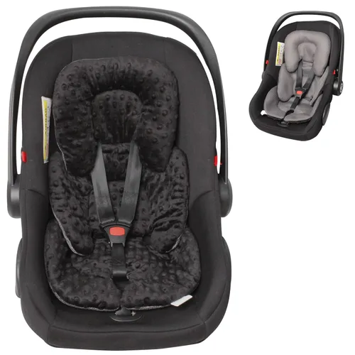 Inserto para asiento de automóvil infantil, cojín reversible 2 en 1 para asiento de automóvil para recién nacido, soporte para la cabeza y el Negro