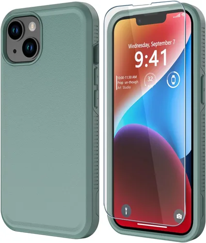 Miniatura 19 de Diverbox Funda para iPhone 14 [a prueba de golpes] [a prueba de caídas] [protector de pantalla de vidrio templado], funda de protección resistente