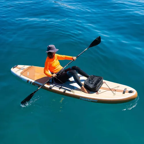 Miniatura 3 de THURSO SURF Paddle de kayak híbrido de carbono de fibra de carbono, tabla de remo de paddle SUP convertible 3 piezas ajustable 71 ''-87 '' ligero