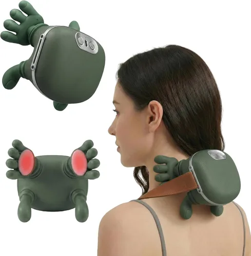 Miniatura 8 de Nuevo masajeador de cuello y hombros 2025 – Relajante muscular portátil de tejido profundo con calor Diseño ergonómico de silicona para aliviar