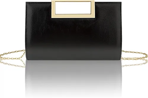 Miniatura 10 de Gets Bolso de mano para mujer, de piel sintética, bolso de noche para formal, boda, fiesta, bolso cruzado pequeño con cadena