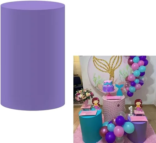Miniatura 7 de Fundas cilíndricas de color rosa pastel para fiestas, cubierta de pedestal, sirena para niñas, regalos de fiesta de cumpleaños, baby shower, boda