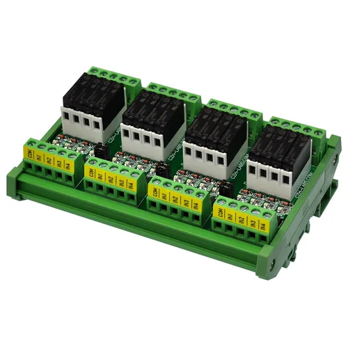 Miniatura 16 de Montaje en carril DIN AC/DC 5V 12V 24V SPST-NO 5Amp módulo de relé de potencia (CA/CC 5V, 16 canales)