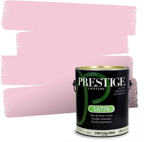 Miniatura 39 de Prestige Paints E100-T-SW6591 Pintura exterior e imprimación en uno, 1 galón, plano, combinación comparable de Sherwin Williams Amaryllis, 1 galón