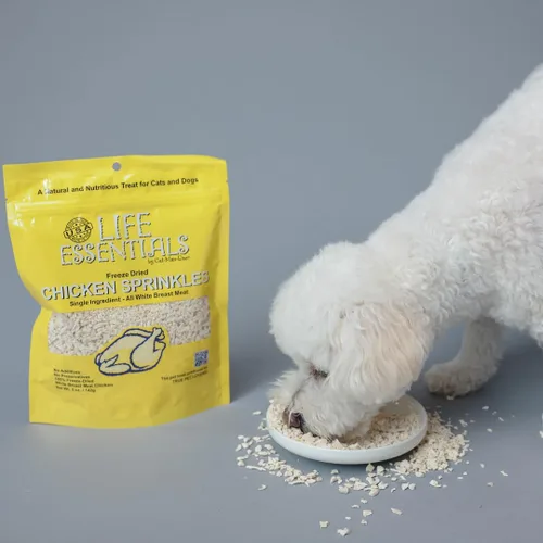 Miniatura 4 de Life Essentials by Cat-Man-Doo Gránulos de pollo - Bolsa de 5 onzas Golosinas de pollo liofilizadas para gatos y perros Saludables, de un solo