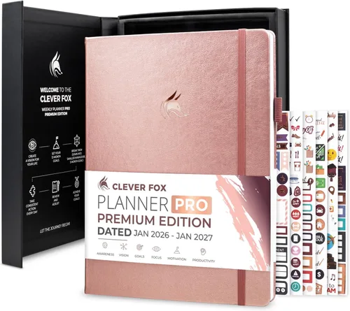 Miniatura 12 de Clever Fox Planner PRO Premium de enero de 2026 a enero de 2027 - Lujoso organizador semanal, mensual y presupuestario para productividad y alcanzar