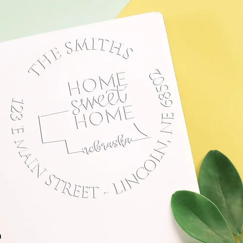 Miniatura 36 de Sello en relieve de dirección personalizado para nuevos propietarios de viviendas, sello redondo de 1-5/8 para dirección de casa, estampado