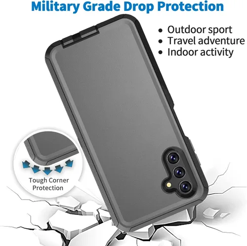 Miniatura 6 de Funda para Samsung Galaxy A13 5G (no para A13 4G), funda de teléfono [grado militar] 3 en 1 a prueba de golpes, resistente protección contra golpes
