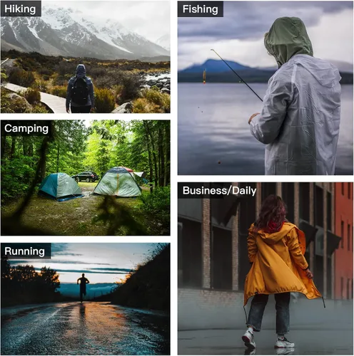 Miniatura 6 de LOOGU Poncho de lluvia, abrigo impermeable de camuflaje para exteriores