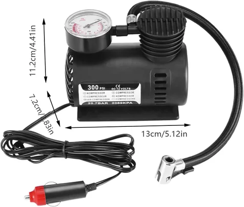 Miniatura 4 de RiToEasysports Automatic Electric Pneumatic, 300PSI 12V Mini Compressor Air Pump Electric Tire Air Inflator Pump Mini Air Compressor