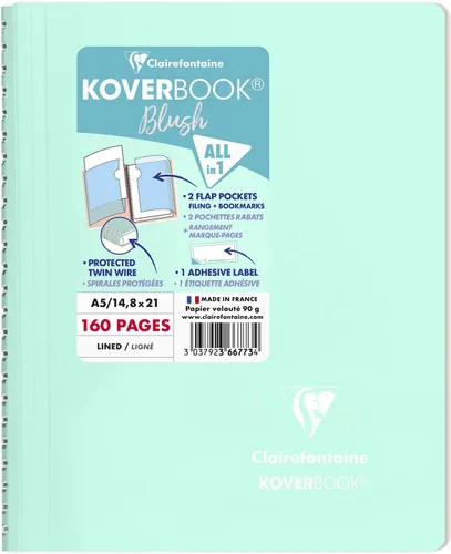 Miniatura 16 de Clairefontaine - Ref 961778C - Cuaderno con grapas Koverbook Blush (48 hojas) - Tamaño A5, regla rayada, papel de vitela cepillado de 3.17 oz/m²