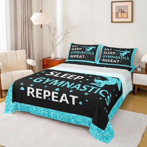 Miniatura 41 de Erosebridal Juego de sábanas de gimnasia para niñas y niños, tamaño individual, juego de sábanas de teñido anudado arcoíris, juego de ropa de cama