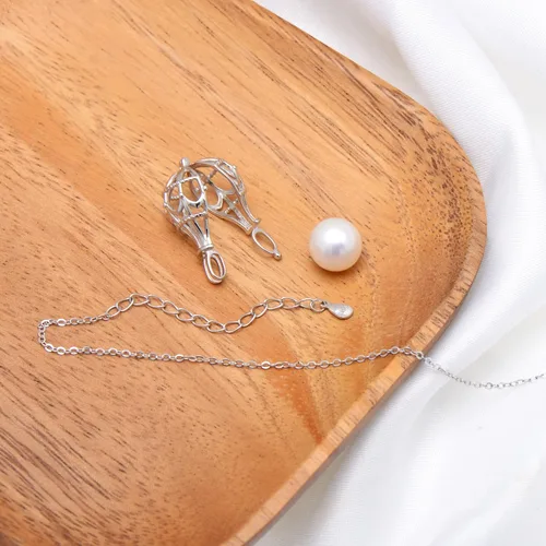 Miniatura 4 de Paialco Collar con colgante de plata de ley 925 con diseño de iglesia gótica y jaula hueca para mujer