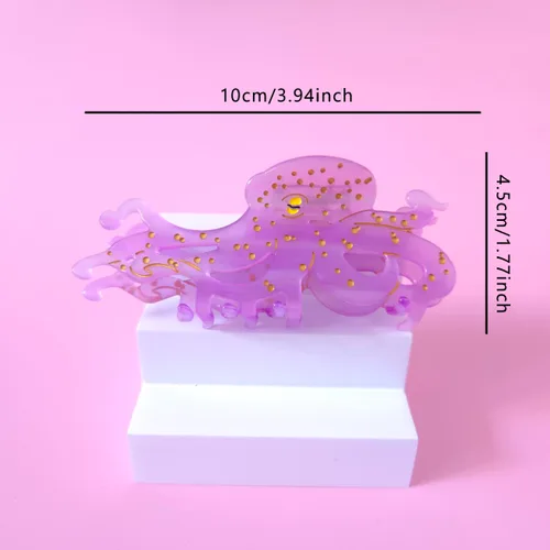 Miniatura 2 de Pinza grande con forma de pulpo, pinza de criatura marina, pinzas de acetato para el cabello, pinzas grandes para mujeres