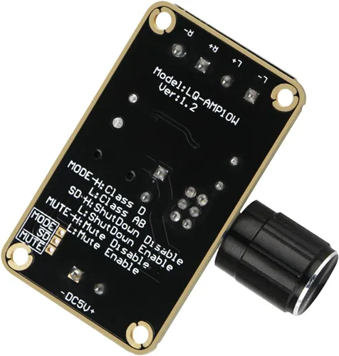 Miniatura 8 de Amplificador de audio de la marca DROK®, súperpequeño, de 3 W + 3 W, CC 5 V, panel de amplificador de potencia digital, doble canal. Amplificadores