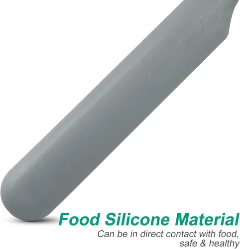 Miniatura 4 de Kichvoe Espátula de silicona para tarro – Espátula antiadherente para masa madre – Spurtle de goma estrecha gris resistente al calor cuchara