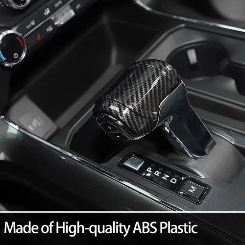Miniatura 3 de GZXinWei Panel decorativo para pomo de palanca de cambios de fibra de carbono, accesorios decorativos para Ford F150 y Raptor 2021 2022 2023 2024