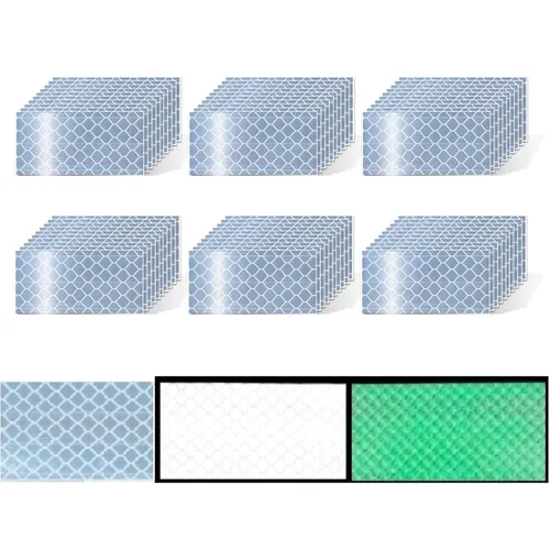 Miniatura 31 de Cinta reflectante blanca de 4 pulgadas, adhesivo de seguridad de advertencia impermeable para exteriores (10 pies)