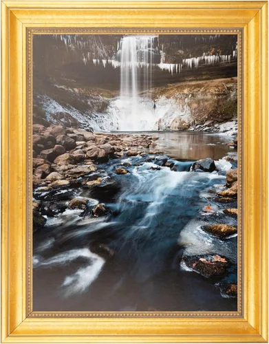 ArtToFrames Marco de fotos dorado de 18 x 24 pulgadas, este marco de póster de madera personalizado de 1.50 pulgadas es dorado antiguo, viene con