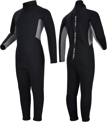 Miniatura 11 de Traje de neopreno de 3 mm para niños, niñas, niños pequeños y jóvenes; traje de baño completo térmico para agua fría; cremallera en la espalda