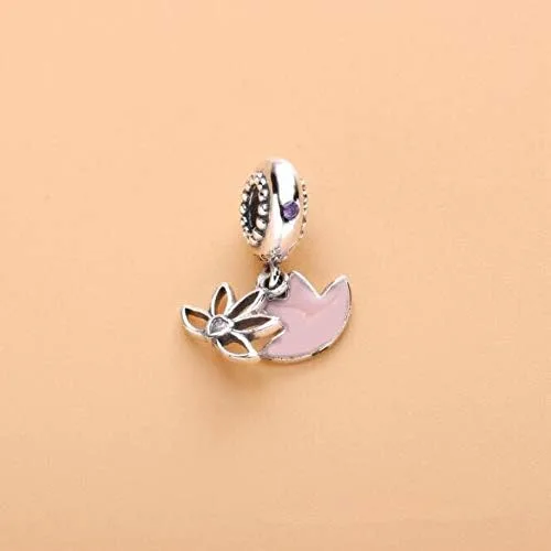 Miniatura 3 de Ochoos - Abalorio de plata de ley 925 diseño de flor de loto sereno