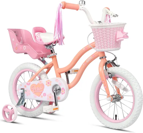 Miniatura 13 de Glerc Petal Girls Bike 12-18 Inch for Ages 2-9, Kids Bike with Training Wheels, Basket & Streamers, Princess Style Kids Bicycle, for Girls