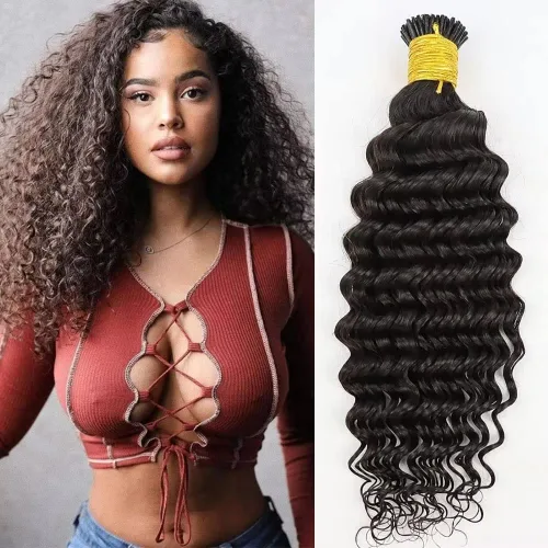 Miniatura 10 de Pre Looped Crochet Human Hair #4/27 Highlight Color Pre-Separated Burmese Curly with Spiral End Human Crochet Hair Feather Crochet Hair Extensions
