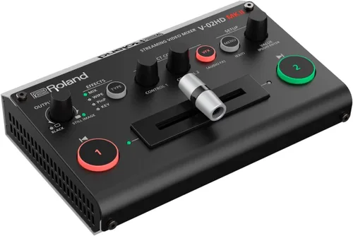 Roland V-02HD MK II – Mezclador de vídeo para transmisión – La solución de transmisión en vivo de dos cámaras más fácil del mundo. Ideal para