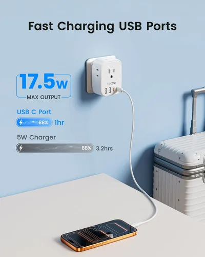 Miniatura 7 de LENCENT Kit adaptador de viaje universal tipo C y tipo D G, adaptador de enchufe internacional para Europa Reino Unido Maldivas Italia Irlanda