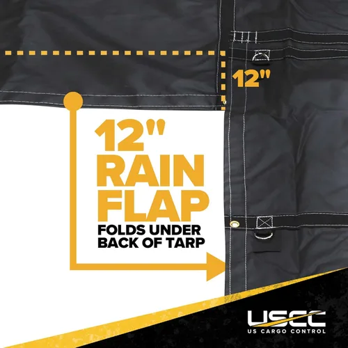 Miniatura 6 de US Cargo Control Lona plana de 20 pies x 28 pies, lona ligera de 14 onzas para camiones de plataforma plana, caída y solapa de 6 pies, poliéster