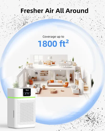 Miniatura 2 de Purificador de aire para habitación grande del hogar, purificador de aire HEPA VEWIOR para dormitorio cubre hasta 1800ft² con difusor de aceites