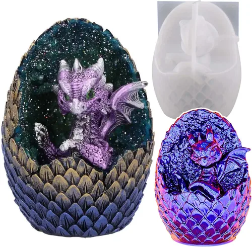 Miniatura 14 de Paquete de 4 moldes de silicona para caracolas de resina para velas y jabón, molde para hacer velas Cube-Shell-Four