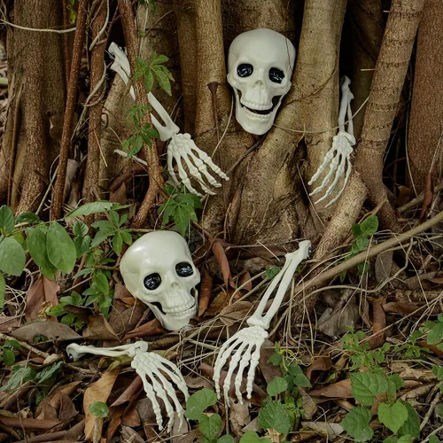 Estacas de esqueleto realistas para Halloween, estaca de brazo de fantasma zombi, de plástico, para estacas de césped, jardín, decoración de 6