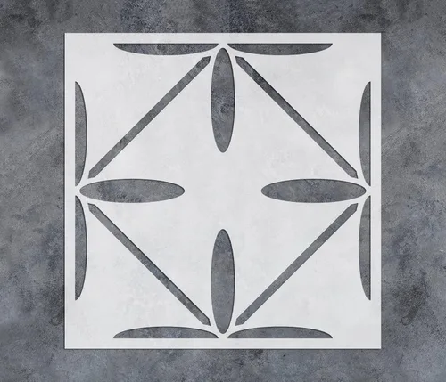 GSS Designs - Plantillas de azulejos reutilizables, plantillas grandes de piso de 12 x 12 pulgadas para pintar hormigón, patio y paredes