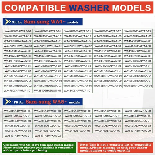 Miniatura 4 de WA45M7050AW/A4 WA456DRHDWR/AA WA50R5200AW/US WA50R5400AV/US WA456DRHDSU/AA Barras de suspensión para lavadora, 25.6 pulgadas aptas para lavadora